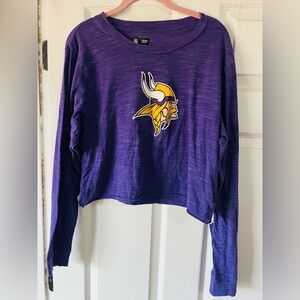 NFL Minnesota Vikings Long Sleeve Crop Top